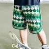 Męskie spodenki Summer Retro Knited Sports Shorts Para Pare Blue High Street swobodne luźne pięciopunktowe spodnie plażowe męskie ubrania J240124