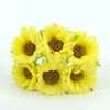 Faux Floral Verdure 6 pcs Pas Cher Daisy Fleur Artificielle Soie Tournesol Bouquet Pour La Décoration De Mariage Scrapbooking DIY Couronnes Artisanat Fausses Fleurs YQ240125