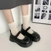 Dress Shoes Platform Wedge Retro British Style White Pu Lolita Women Spring Summer Thick Mid Heel 4cm Mary Jane Jk Uniform Gothic Shoe