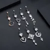 Navel Bell Button Rings Dainsty Dangled Belly Button Rings Surgical Steel 14G Bar Navel Piercing Ring Crystal CZ Bee Flower Heart Belly Ring Ear Jewelry YQ240125