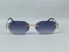 버프 선글라스 빈티지 피카디 딜리 불규칙한 프레임리스 다이아몬드 컷 렌즈 안경 레트로 패션 아방가르드 디자인 UV400 라이트 컬러 장식 안경 0103