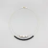 Pendants FoLisaUnique 7-8mm White Freshwater Pearls 4mm Black Onyx Necklace For Women Gold Filled Beads Elegant Choker Layers