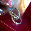 Trinity Ring Three Color for Woman Designer Size 678 for Man Diamond T0P Quality 925 Silver Silver Silver