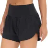 Lu-18 Pantalones cortos de aceleración Secado rápido Transpirable Deportes Hotty Hot Short Fitness para mujer Falso Leggings de yoga forrados a prueba de luz de dos piezas para correr Gol 77