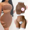 Accesorios de disfraces Mujer africana oscura Silicona 1 pulgada Bombom Realce de glúteos Bragas acolchadas Caderas grandes Hasta glúteos Calzoncillos