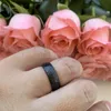 Bands Wowcraft 4 mm 6 mm 8 mm trendige schwarze Wolfram-Eheringe Finger Männer Frauen Verlobungsring gewölbt „I Love You“-Gravur bestätigt Passform