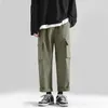 Men's Pants Mens Summer Thin Cargo American Little House Big Men Open Leg Pant With Pockets H Scrub