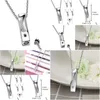 Pendant Necklaces Crystal Birthstone Ashes Urn Stainless Steel Twist Cuboid Bar Pendant Memorial Keepsake Cremation Jewelry Urns Drop Dhf6G