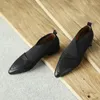 Scarpe eleganti ALLBITEFO Taglia 34-42 Punta a punta Colore puro Pelle di pecora Vera pelle Tacco basso Moda Donna Tacchi facili da camminare