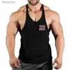 Men's Tank Tops 2022 Cotton Gym Tank Tops Men Sleeveless Tanktops For Boys Bodybuilding Clothing Undershirt Fitness Stringer Running VestL240124