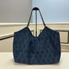 Designer fashion women's bag High quality underarm bag Large capacity luxury Tote bag New denim collection all-match fashion