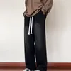 Erkek Kot Siyah Sonbahar Retro Gevşek Düz Bacak Amerikan Sıradan Pantolon