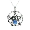 Pendentif Colliers Insecte Araignée Filet Pierre Naturelle Cristal Quartz Lapis Lazuli Obsidienne Larimar Pendentifs Pour Femmes Filles Chaîne Collier