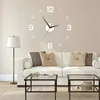 Wall Clocks DIY Wall Clock for Home Office 40cm Frameless Modern 3D Wall Clock Mirror Stickers Hotel Room Design School Decoration Decor