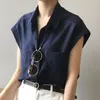 Blusas femininas 2024 verão nicho luz cozido estilo fino lapela painel bolso solto casual retro hong kong manga curta camisa francesa