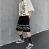 Shorts pour hommes Harajuku hommes shorts streetwear fer chaîne motif survêtement shorts femmes hommes été lâche taille élastique Hip hop skateboard shorts J240124