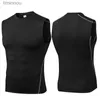 Męskie topy zbiornikowe męskie sporne sporty na chudy kamizelka ciasna warstwa podstawy zbiornikowej T-shirt t-shirt top singlet bluza lekkoatletyka sportowa odzież aktywne 240124