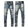 Jeans de mode Jeans empilés de créateurs Jeans skinny Jeans violets Jeans de créateurs Jeans pour hommes Ripped Slim Leggings droits Marques à la mode pour hommes Pantalons rétro Hommes USA