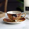 Ensemble de tasses à café en porcelaine, service à thé, cadeau de luxe, tasse à thé en céramique avec cuillère, 240125