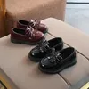 Kinder Slipper Frühling Quaste Slip-on Elegante Kleinkind Lederschuhe für Mädchen Chunky Sole Weinrot Schwarz 21-36 Kinder Freizeitschuh 240122