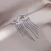 Luxury Rhinestone Tassel 14K Vittguldörhängen för kvinnor mode hängande zirkon örhänge 2024 Ny glänsande koreanska ins bröllopsfest smycken gåvor