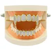 Grillz, Dental Grills Özel Özelleştirme Moissanit Dişleri Grillz buzlu Hop Full Zircon Dekoratif Parantez Gerçek Pırlanta Bling Diş DH98M