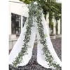 Faux Floral Greenery Artificial Eucalyptus Leaves Garland Plant Spring Vines with White Flowers Berries for Wedding Home Party Deco YQ240125