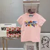 Crianças verão t-shirts designer camisetas meninos meninas moda urso letras mosaico impresso topos crianças casual na moda tshirts mais cores luxo topos 5a qualidade 2024 novo