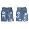 Men's Jeans Denim Shorts Designer Men White Wreaths Tassel Design Black Blue American Street Trend Shorts