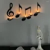 Bougeoirs créatifs musique chandelier Note tenture murale photophore décoration maison bureau pendaison de crémaillère année cadeau