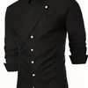 Camicie eleganti da uomo Camicia solida taglie forti Elegante casual slim fit per abbigliamento primavera autunno inverno