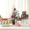 Décoration de fête 9 pièces ensemble de boules de noël coffret cadeau arbre 8 cm peint suspendu ornement pendentif décoratif pour la maison