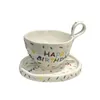 INS Light Luxury and Niche Design Ceramic Coffee Cup Creative Afternoon Te Cup and Sauce Set 240125