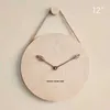 Relojes de pared Reloj de pared nórdico de madera maciza, personalidad para sala de estar, moda creativa, reloj de pared minimalista moderno para sala de estar