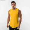 Men's Tank Tops Men's Cotton Vest 10pcs Candy Color Gym Tank Tops Bodybuilding Fitness Slim Workout O-Neck Sleeveless Undershirts Plus Size 5XLL240124