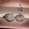 Stud Choucong Hip Hop Küpe Vintage Takı 925 STERLING Gümüş Sarı Altın Dolgu Kaldırım Beyaz Sapphire CZ Pırlanta Köpüklü Kadın Erkek Küpe Q240125