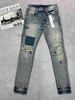 Mens Designer Jeans Roxo Homens Calças Pantalones Jean Rasgado Lavado Velho Longo 30-40 4O5T 4O5T