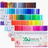 Markers Art Marker 24/36/48/72/100PCS Colors FineLiner Drawing Painting Watercolor Art Marker Pens Dual Tip Brush Pen School Supplies