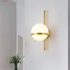 Vägglampa nordisk modern designer lång rör glas boll led vardagsrum sovrum korridor trappor sconce heminredning inomhusbelysning
