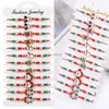 Chain 12pcs Festival Christmas Bracelets Imitation Pearl Santa Claus Xmas Tree Pendant Party Jewelry Gifts for Girls Kids AdultL24