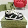 Designer Shoes Couple Stripe Sneakers Fashion Dirty Leather Lace-up Tennis Shoes Low Top Canvas Trainers Men Women Screener Sneaker with box size 35-45