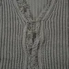 Herrtröjor tröja med man Autumn Winter Tassel Solid färg Löst lång längd V-ringning Krage Pockets Casual stickad tröja