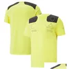 Vêtements de moto F1 Team 2022 Jaune Édition spéciale T-shirt de sport à manches courtes pour hommes Chemise de fan Vêtements de course Livraison directe Automo Otwui