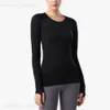 Lu Align Lu Woman Yogas Athletic T-Shirt Top Stretch Fitness T-Shirts Langarm Rundhals elastische Trainings-T-Shirts Quick Dry Exercis 37