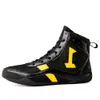 Kvinnor Mens High Top Boxing Shoes Professional Fighting Trainers Youth Anti Slip Wrestling Shoes