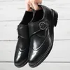 Kleidschuhe BEARCLUB Herren echtes Rindsleder mit Schnallenverstellung Krokodilmuster Männliche Brogues Natürliches Material Atmungsaktiv