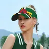 BERETS SOMMER SUN HAT Män kvinnor Justerbar visir Top tomma Dominica Flag Sport Tennis Golf Running Sunscreen Cap