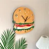 Zegary ścienne Cartoon Creative Burger Decoration Clock Restauracja Fast Food Fried Chicken Shop Silent