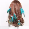 Bandeaux Pure Color Plumes Bandeaux Colorf Corde De Cheveux Style Indien Tissé Bandes De Cheveux 7 Couleurs En Gros Drop Livraison Bijoux Hairjew Dhqrb