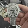 AP Watch Diamond Moissanite Out Out Can Test Motre Be Luxe 904L Steel Relojes zegarki Sapphire Glass Haterproof and Stuphproof CZ MECHANICAL Ruch
